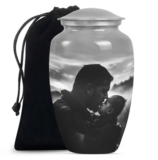 10-inch classic funeral ash urn for father.