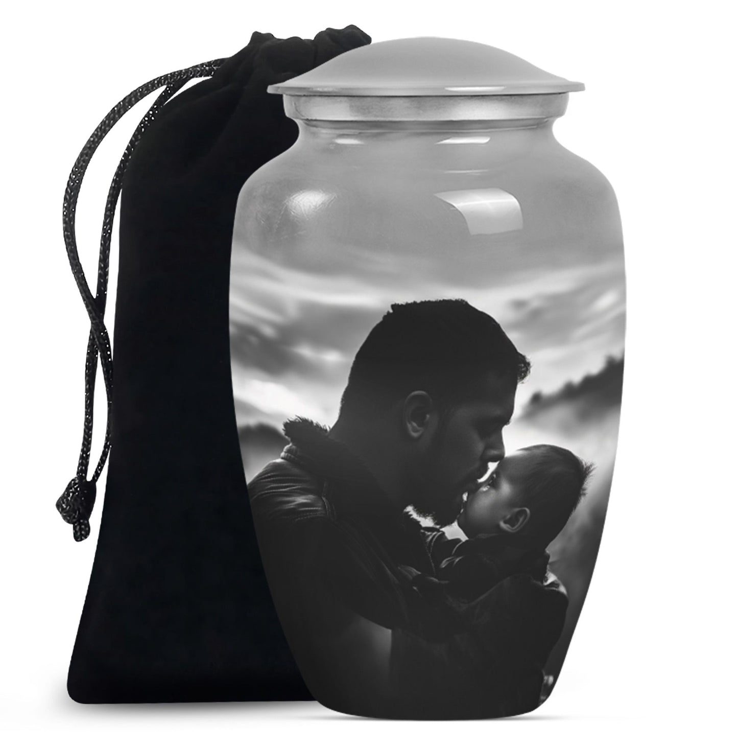 Personalized Father Cremation Urn for Adult - 10-inch, 200 cu in - Yatskia
