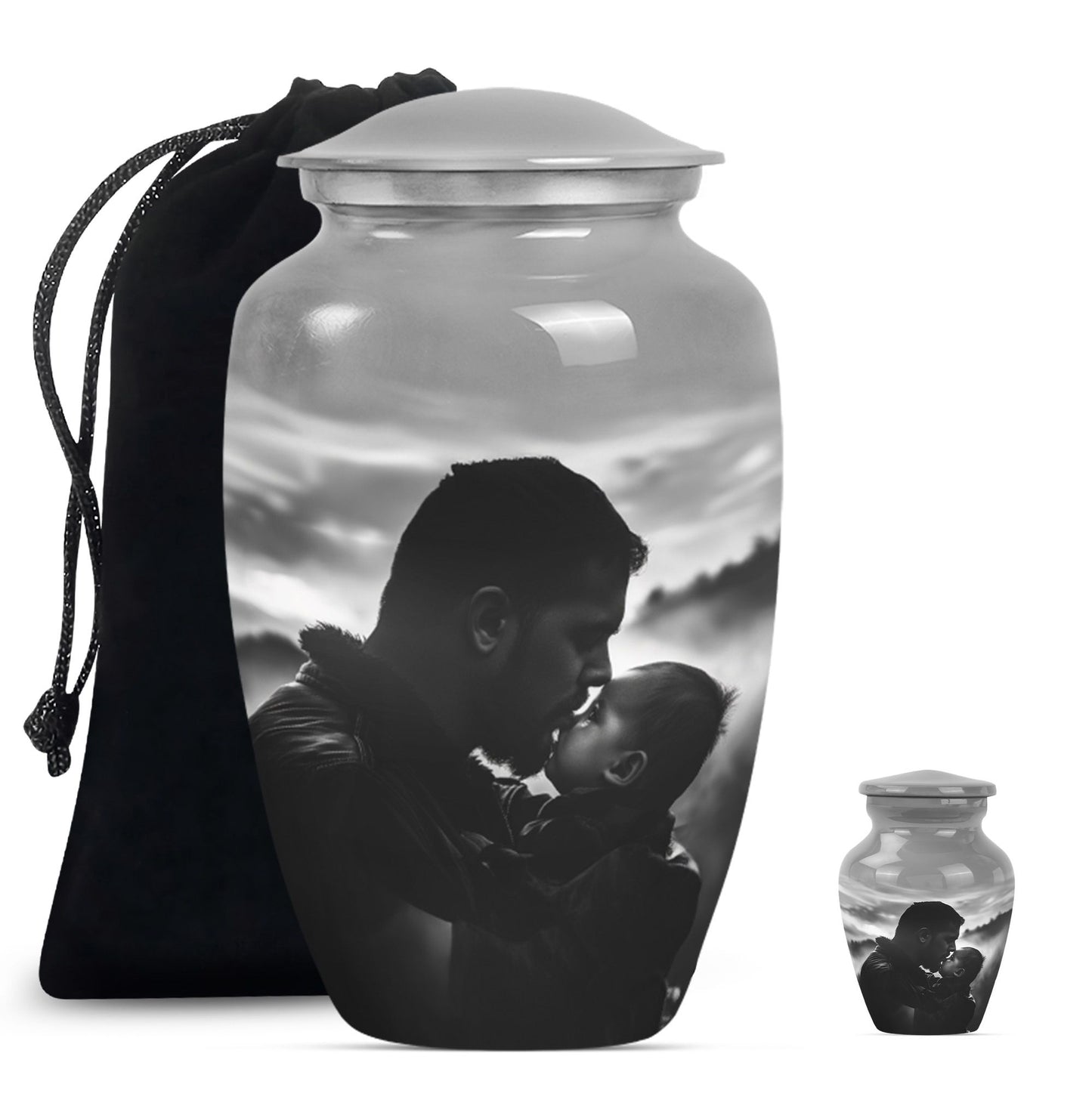 Personalized Father Cremation Urn for Adult - 10-inch, 200 cu in - Yatskia