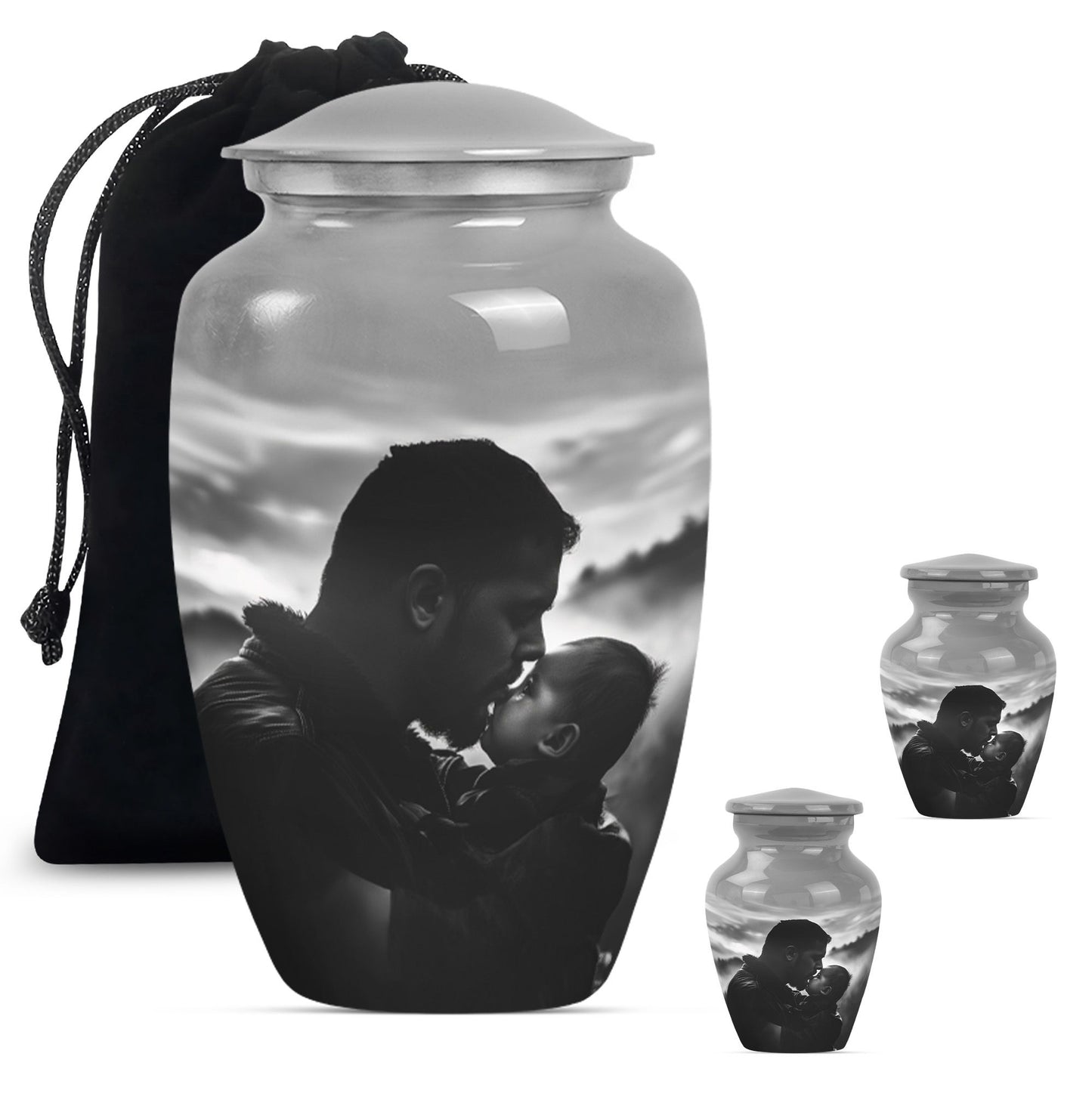 Personalized Father Cremation Urn for Adult - 10-inch, 200 cu in - Yatskia