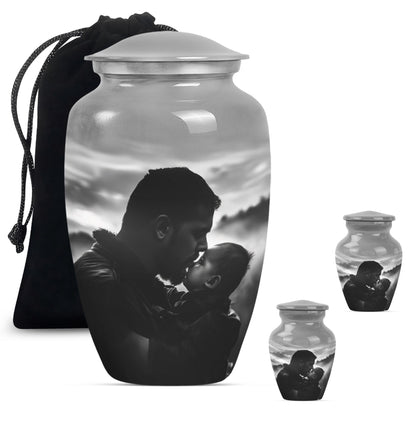 Personalized Father Cremation Urn for Adult - 10-inch, 200 cu in - Yatskia