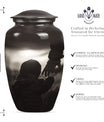 Father Urn, large aluminium burial funeral cremation urn.