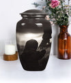 Father Urn, large aluminium burial funeral cremation urn.