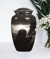 Father Urn, large aluminium burial funeral cremation urn.
