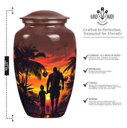 Classic 10-inch Father Urn,  large funeral urn