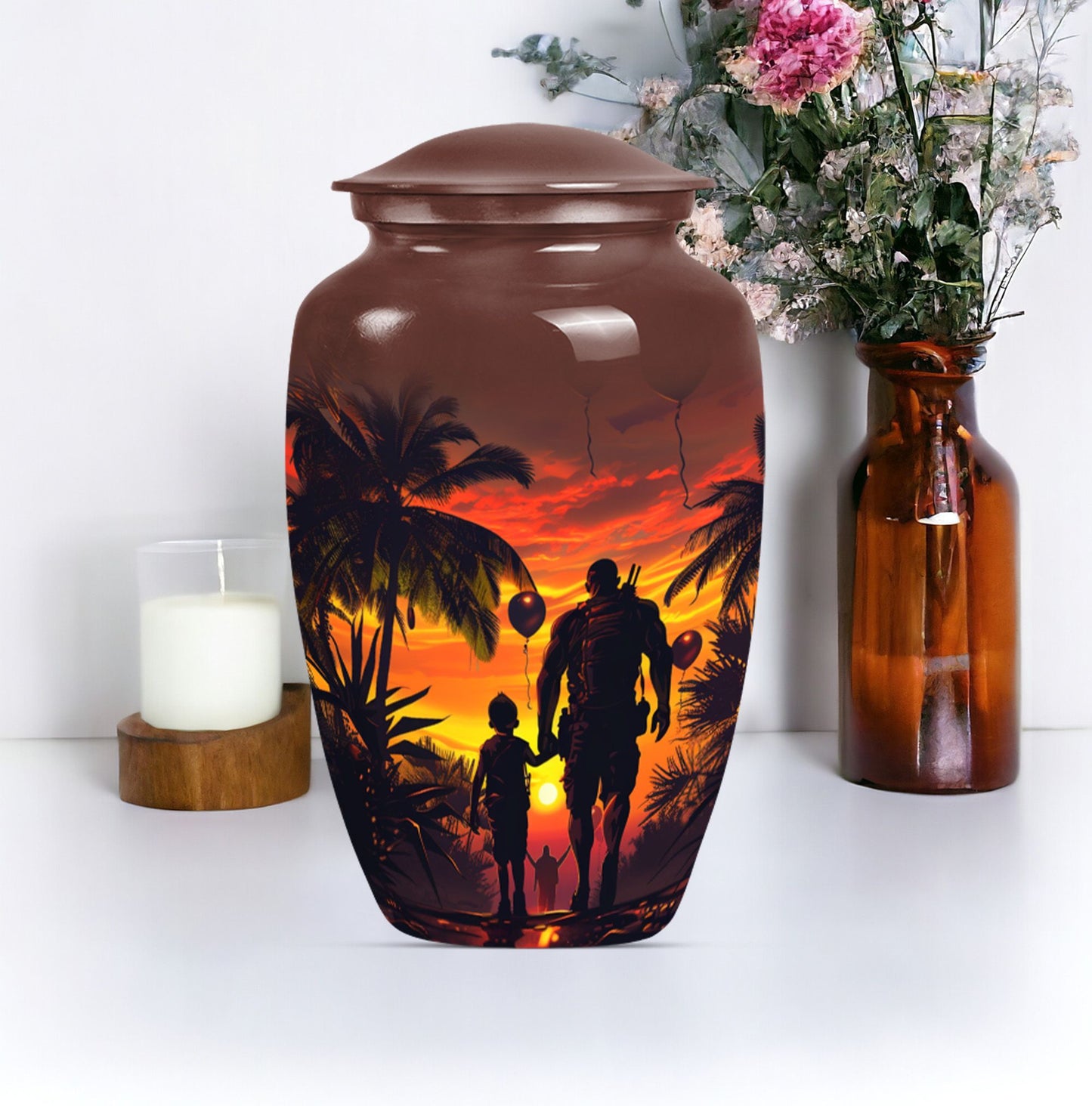 Classic 10-inch Father Urn,  large funeral urn