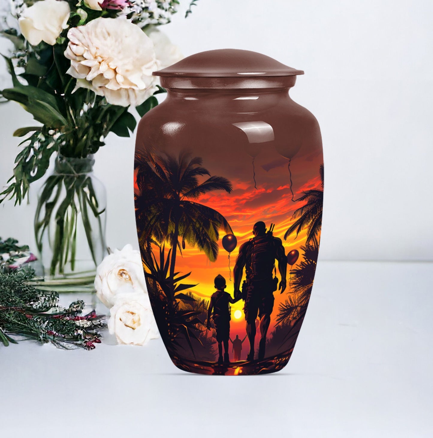 Classic 10-inch Father Urn,  large funeral urn