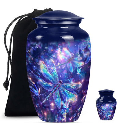 Personalized Dragonfly Cremation Urn for Human Ashes - 10-inch, 200 cu in - Yatskia