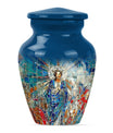 stained glass urn for human ashes.