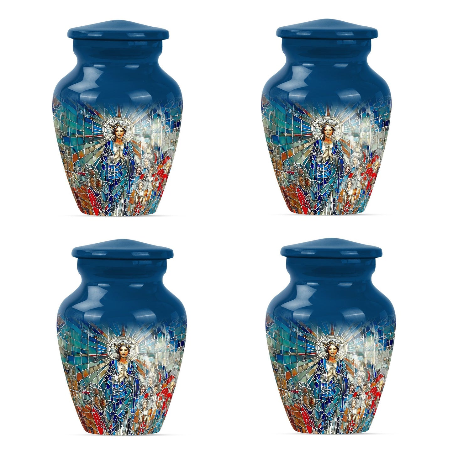 stained glass urn for human ashes.