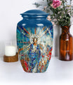 stained glass urn for human ashes.