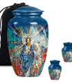 stained glass urn for human ashes.