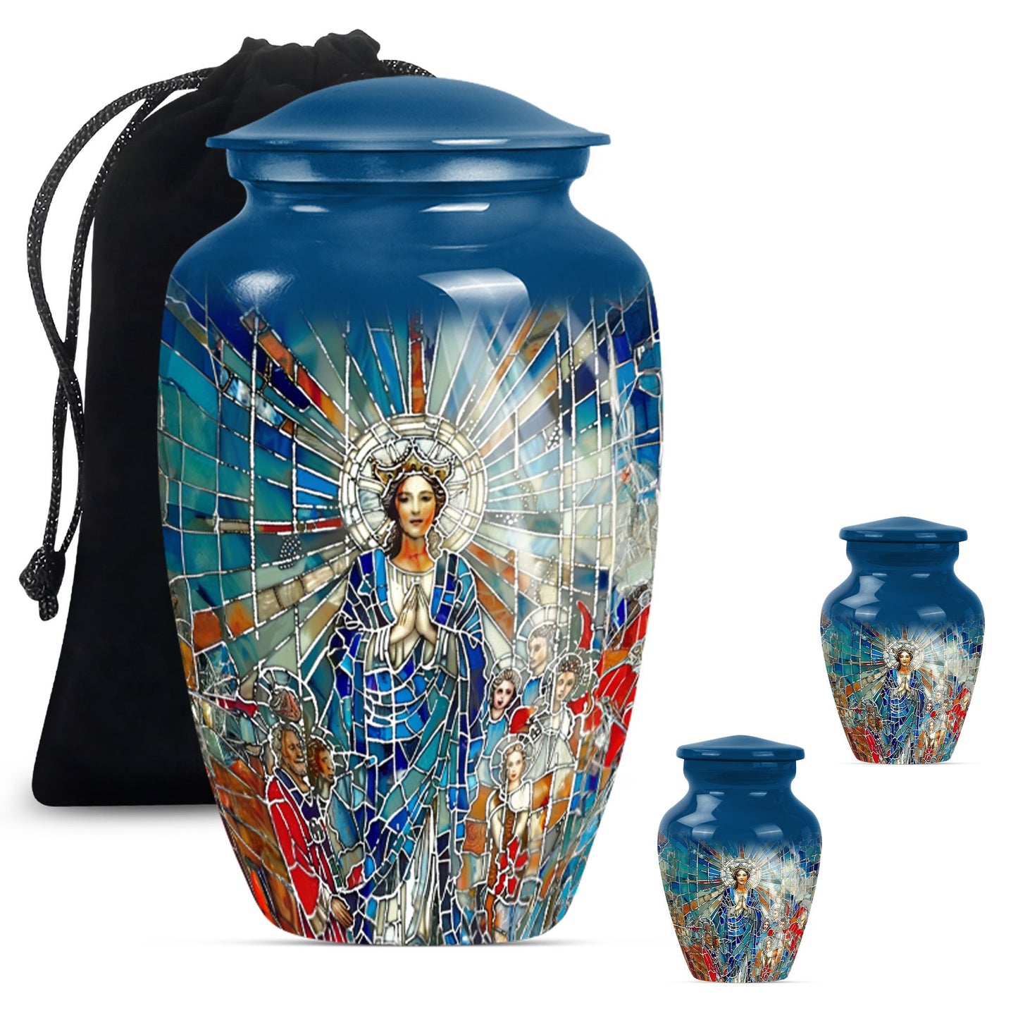 stained glass urn for human ashes.