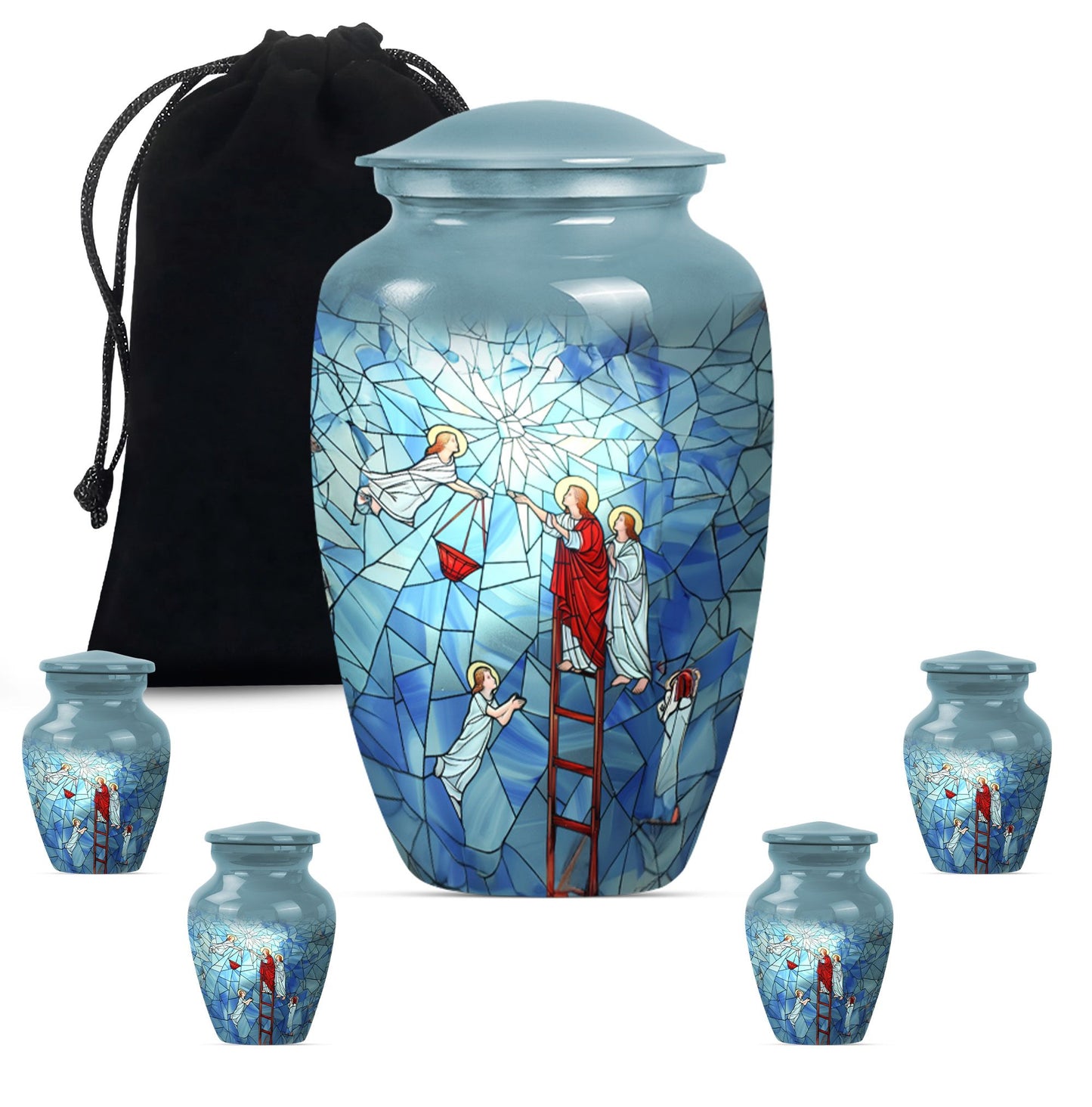 Stained glass classic cremation urn.