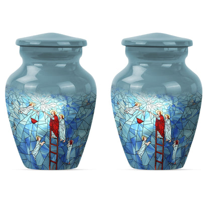 Stained glass classic cremation urn.