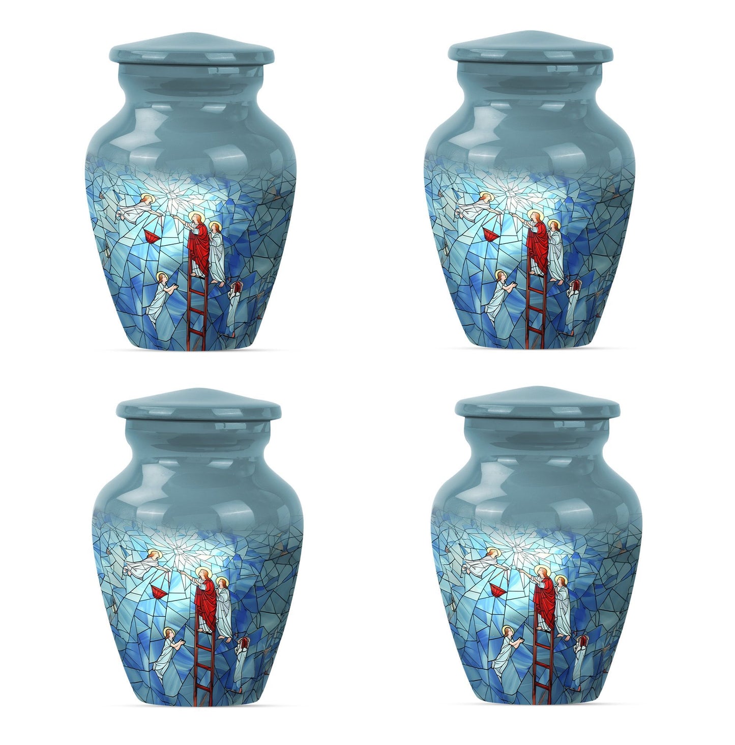 Stained glass classic cremation urn.