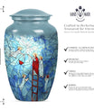 Stained glass classic cremation urn.
