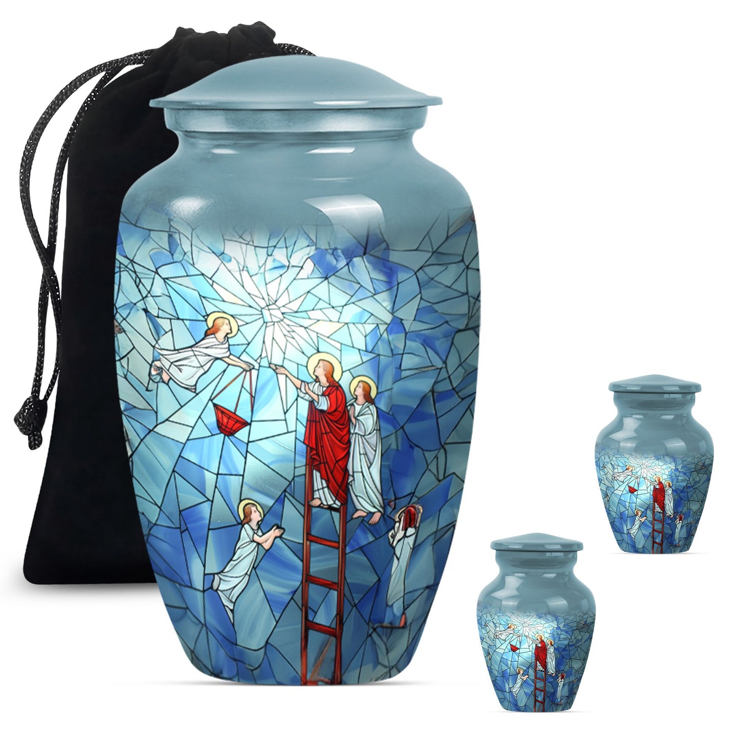 Stained glass classic cremation urn.