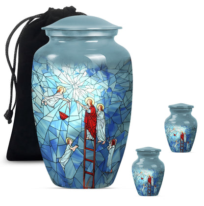 Stained glass classic cremation urn.