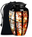 classic stained glass urn for men's memorial, customizable 