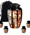 classic stained glass urn for men's memorial, customizable 