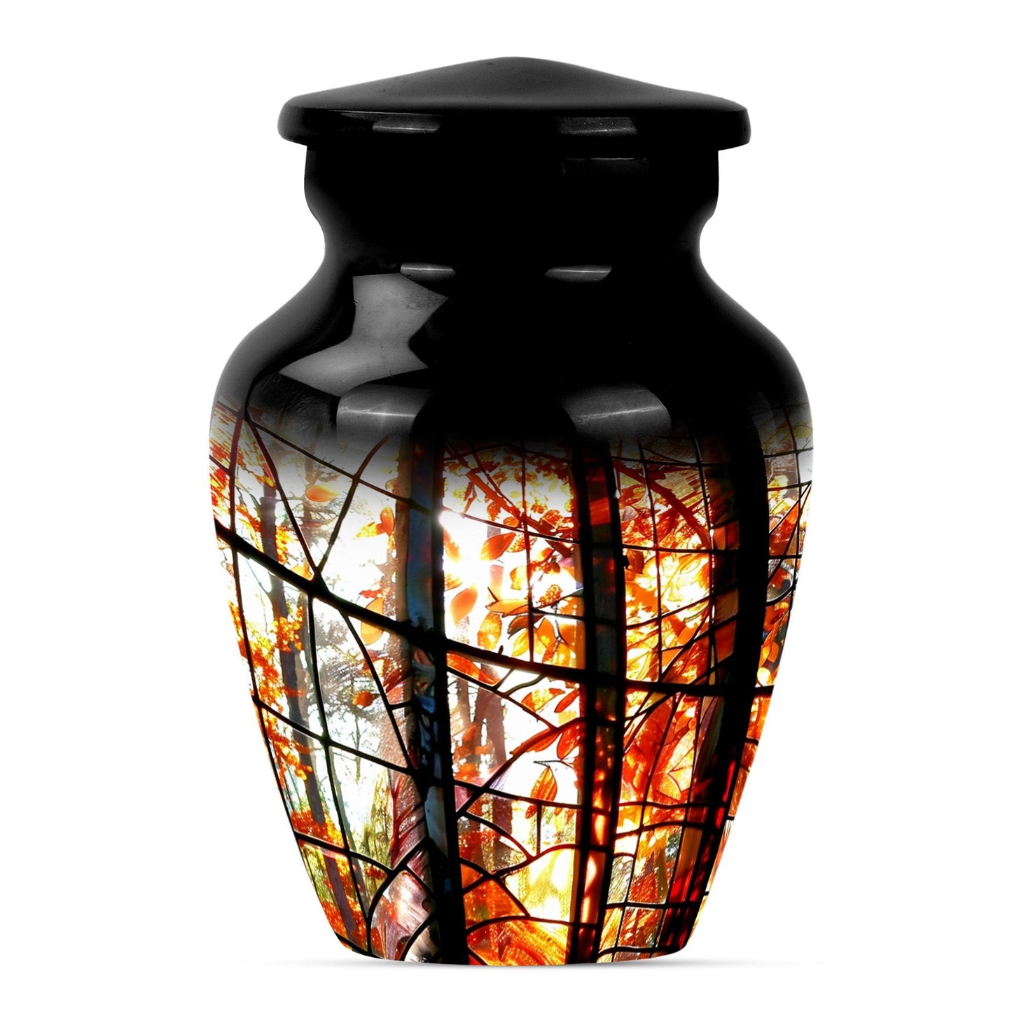 classic stained glass urn for men's memorial, customizable 