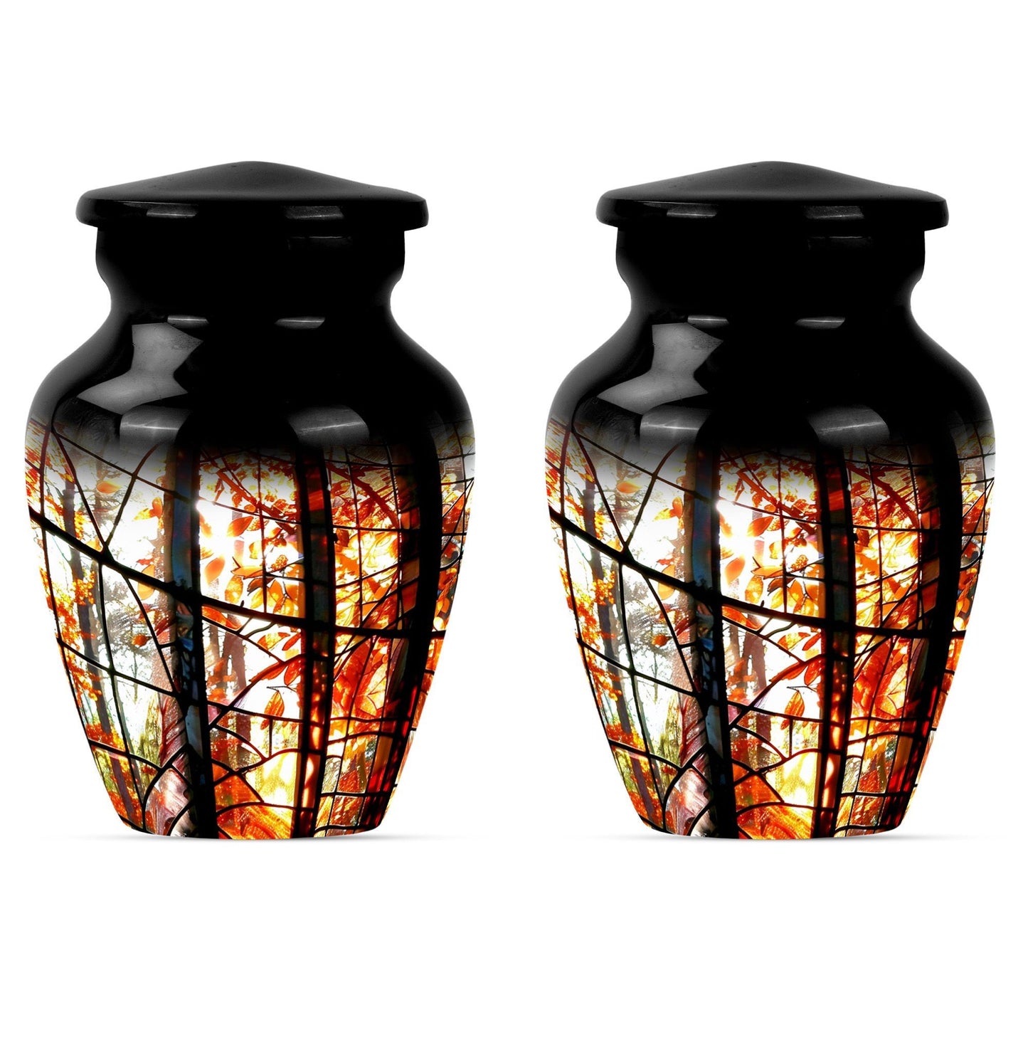 classic stained glass urn for men's memorial, customizable 