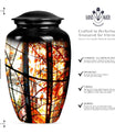 classic stained glass urn for men's memorial, customizable 