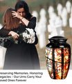 classic stained glass urn for men's memorial, customizable 