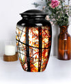 classic stained glass urn for men's memorial, customizable 