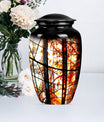 classic stained glass urn for men's memorial, customizable 