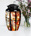 classic stained glass urn for men's memorial, customizable 