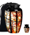 classic stained glass urn for men's memorial, customizable 