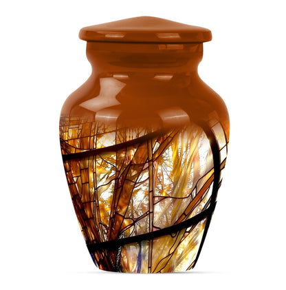 Stained glass classic large urn for men ashes.
