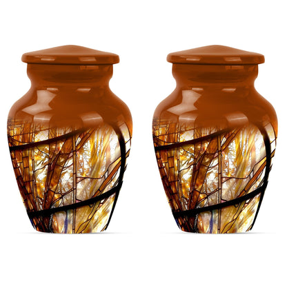 Stained glass classic large urn for men ashes.