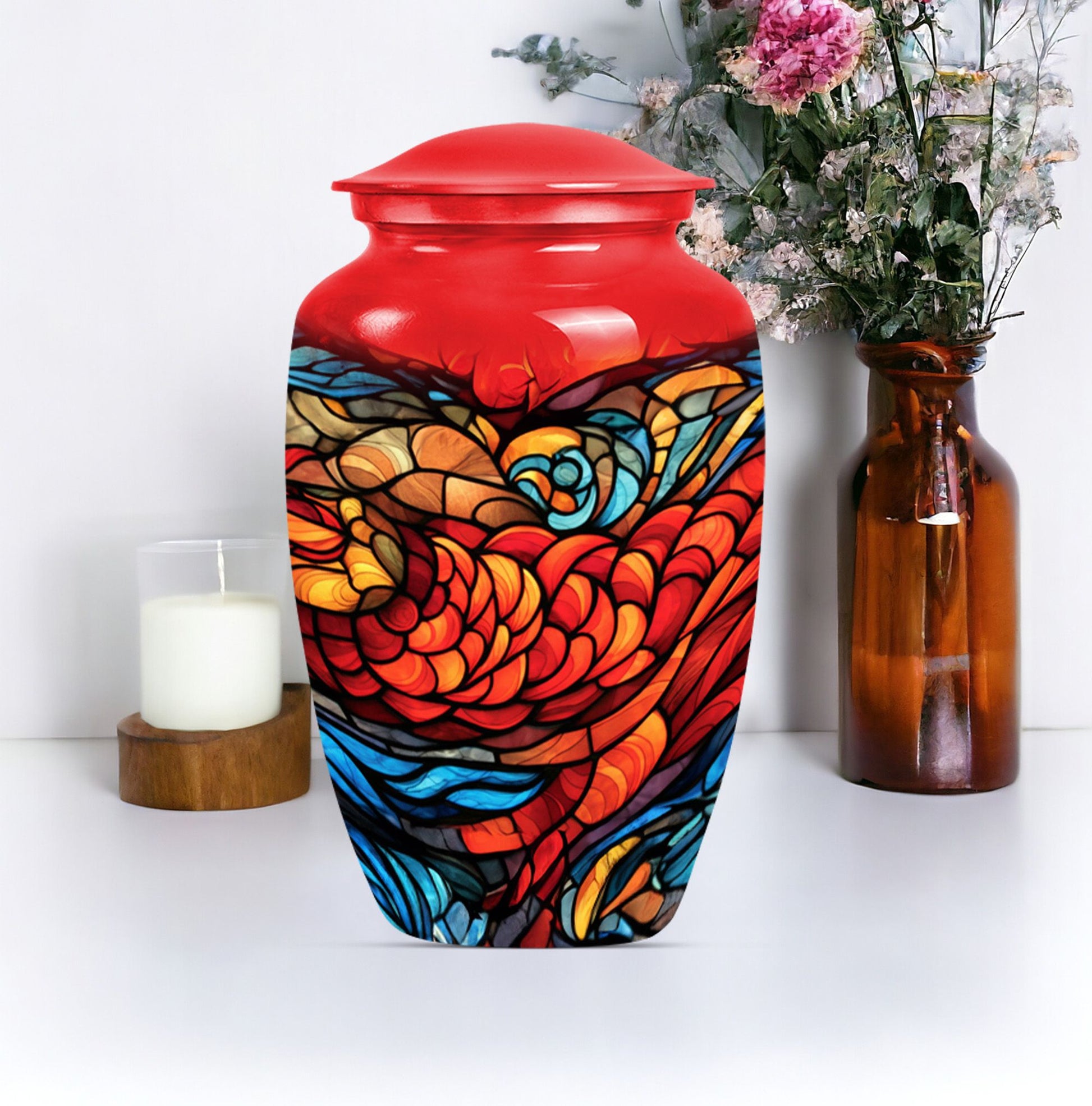 stained glass urn for ashes