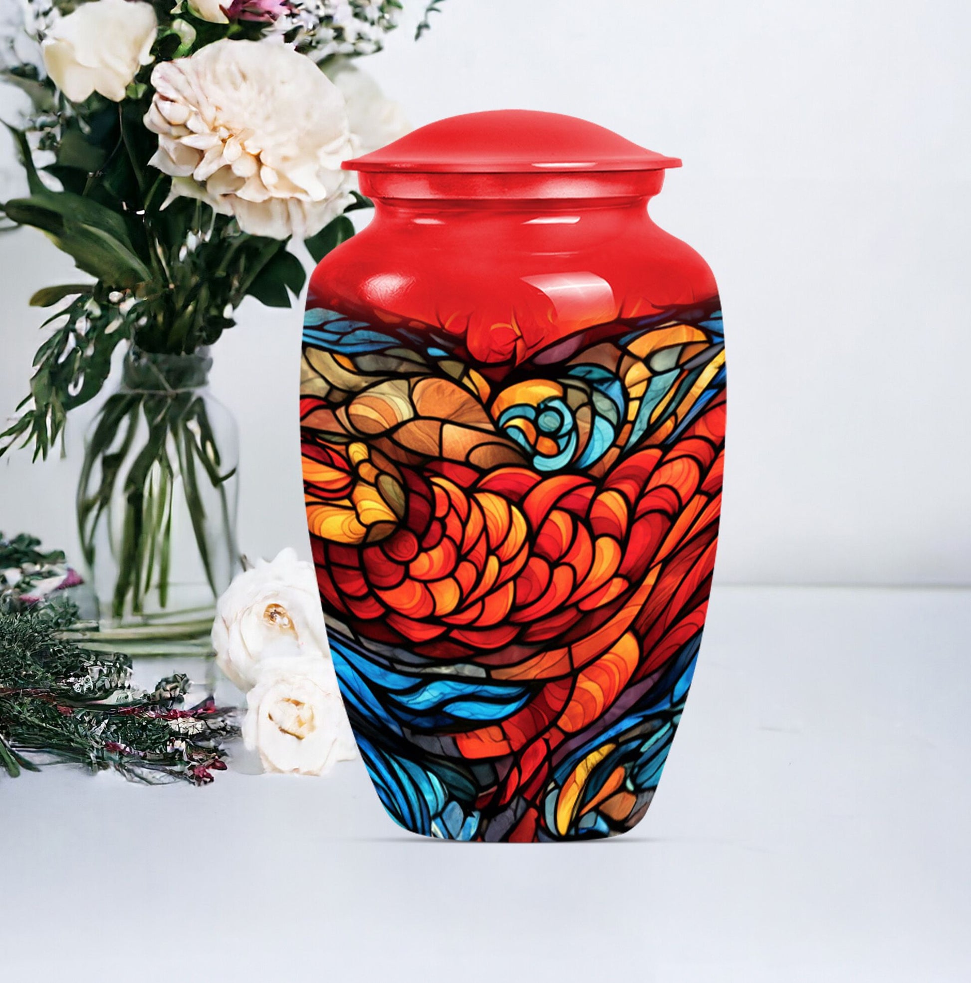 stained glass urn for ashes