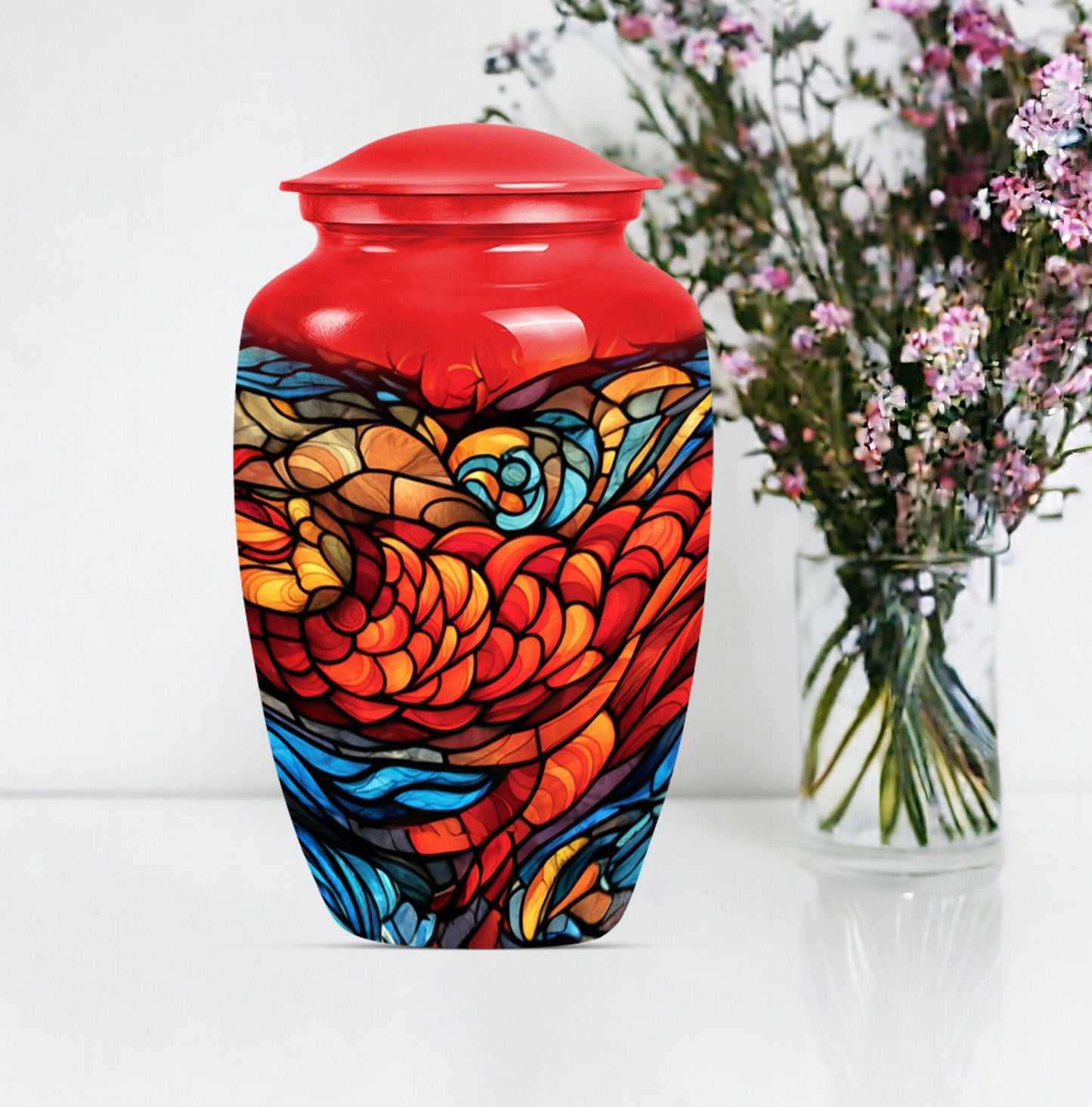 stained glass urn for ashes