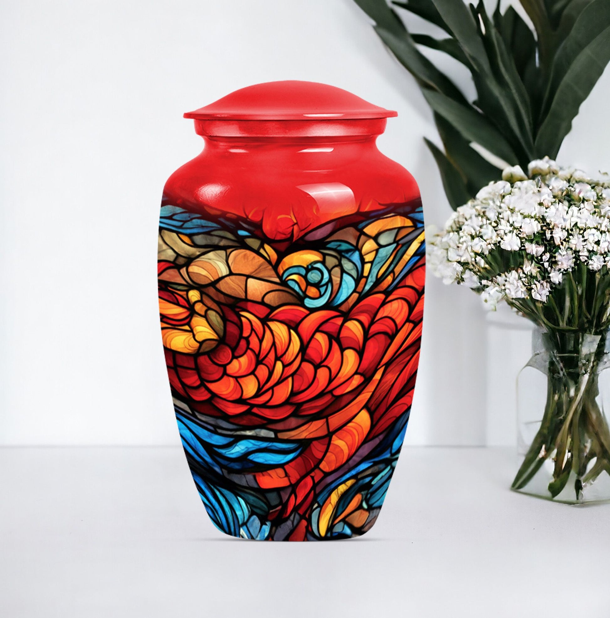 stained glass urn for ashes
