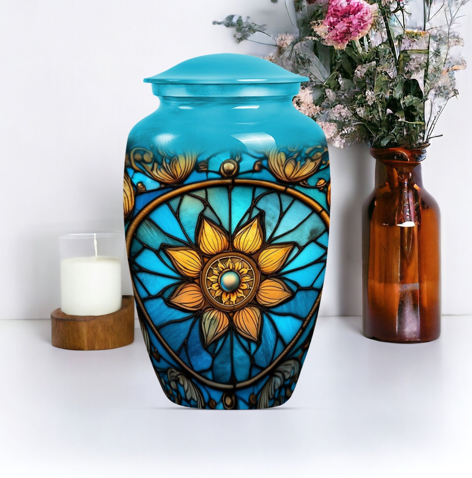 stained glass urn for women ashes