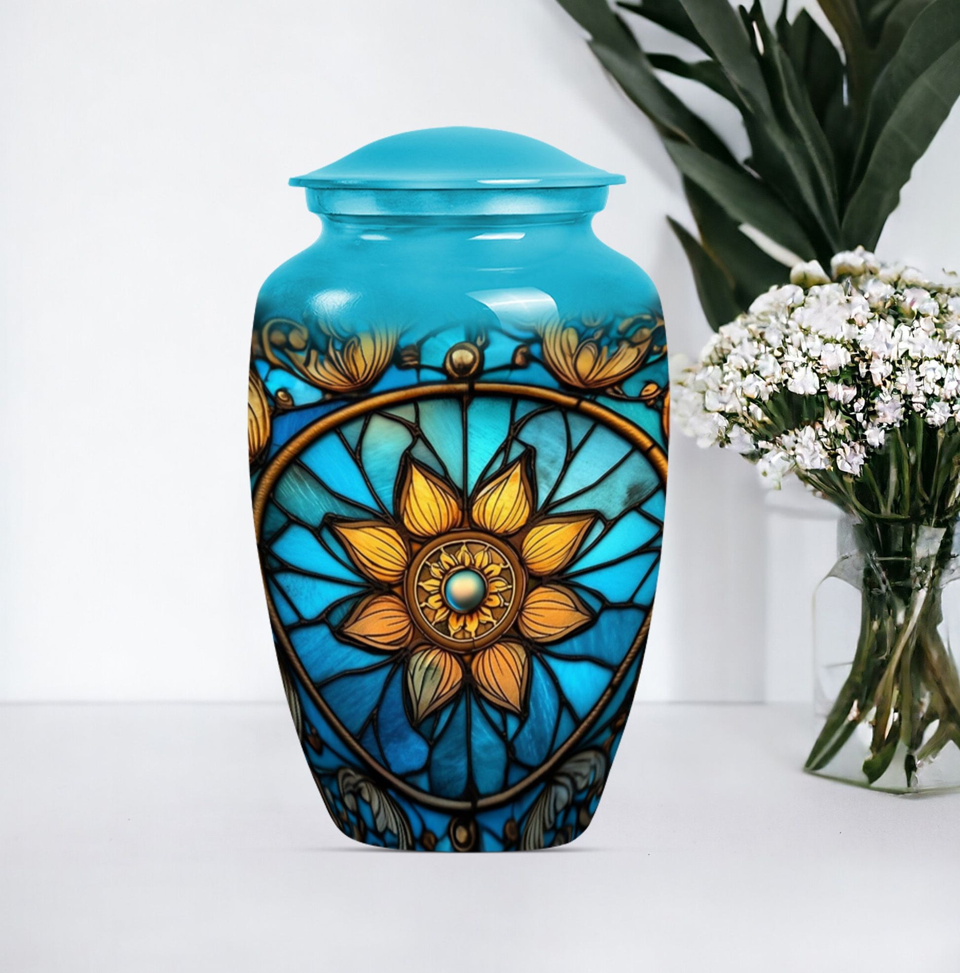 stained glass urn for women ashes