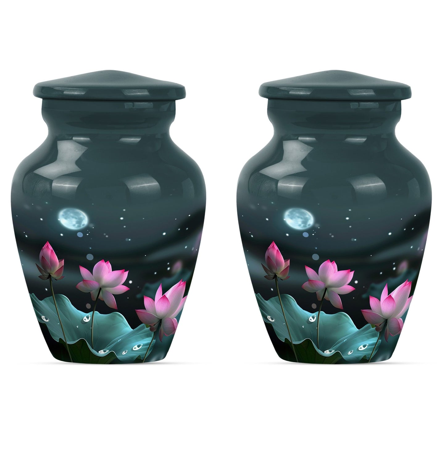Classic abstract Lotus Urn in aluminium for funeral ashes