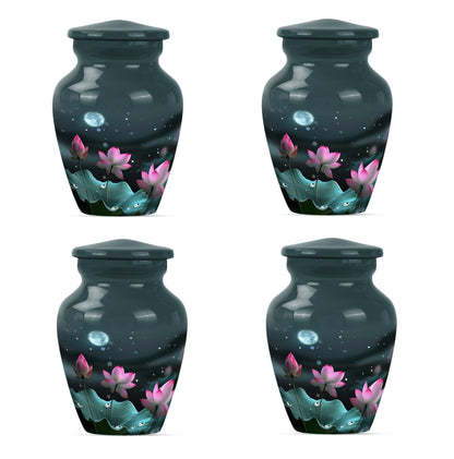 Classic abstract Lotus Urn in aluminium for funeral ashes