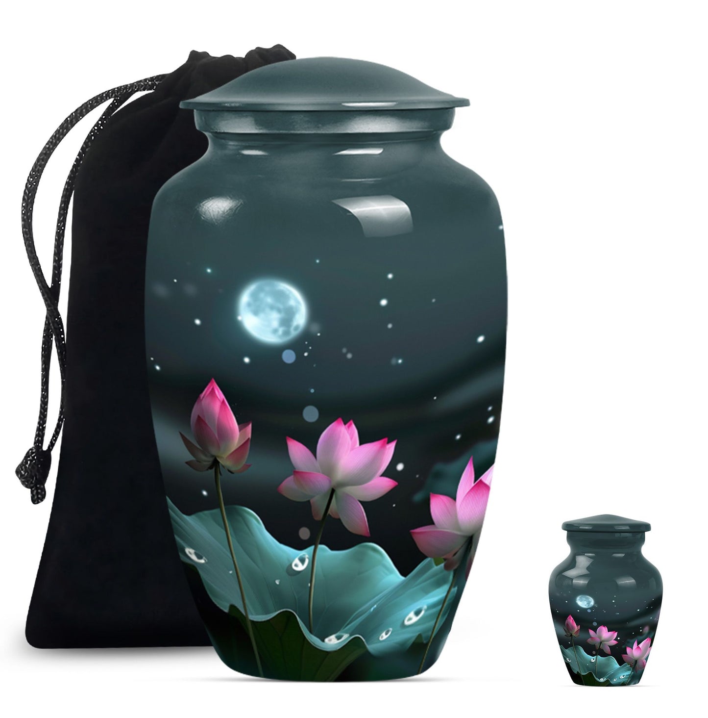 Classic abstract Lotus Urn in aluminium for funeral ashes