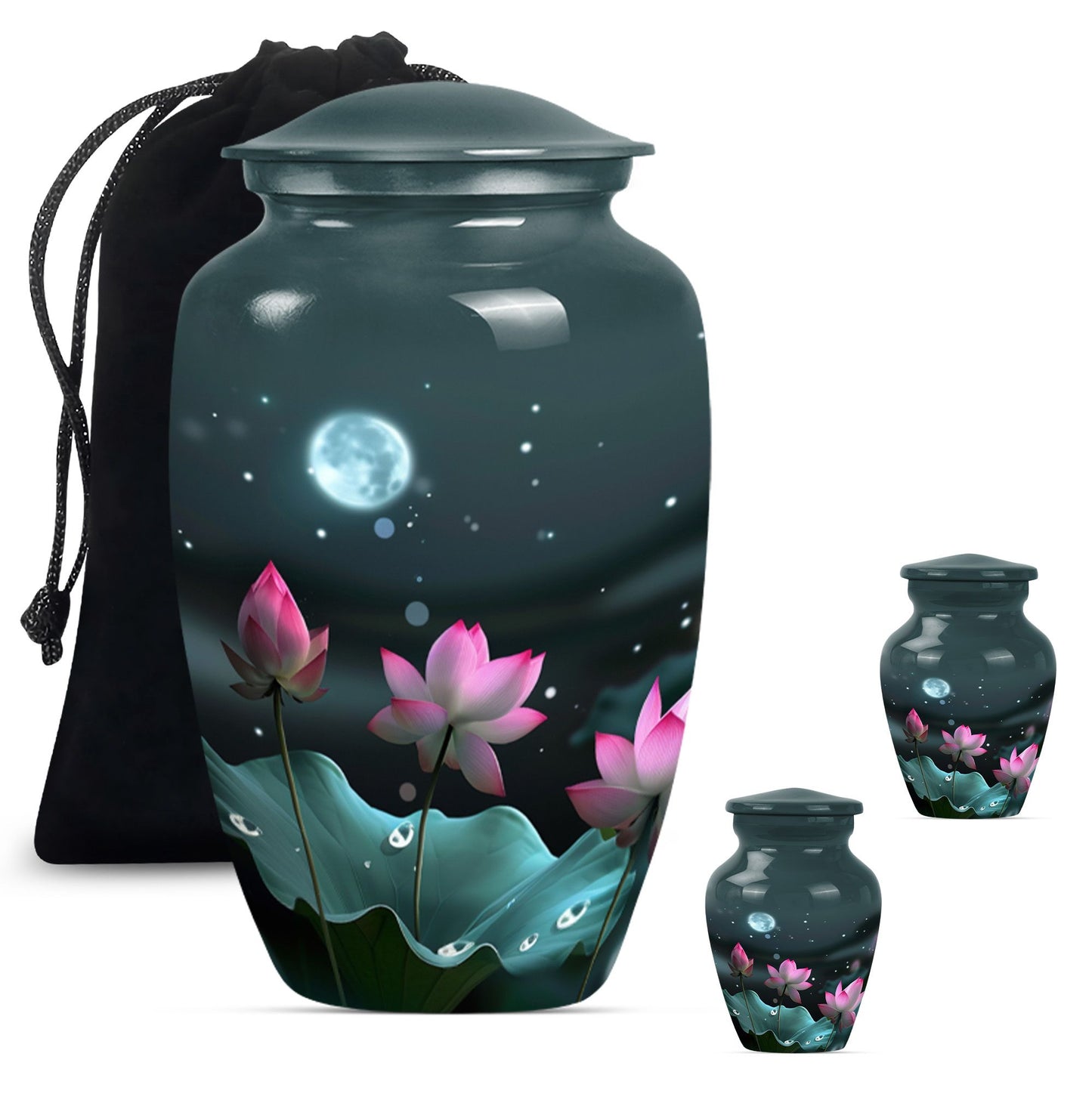 Classic abstract Lotus Urn in aluminium for funeral ashes