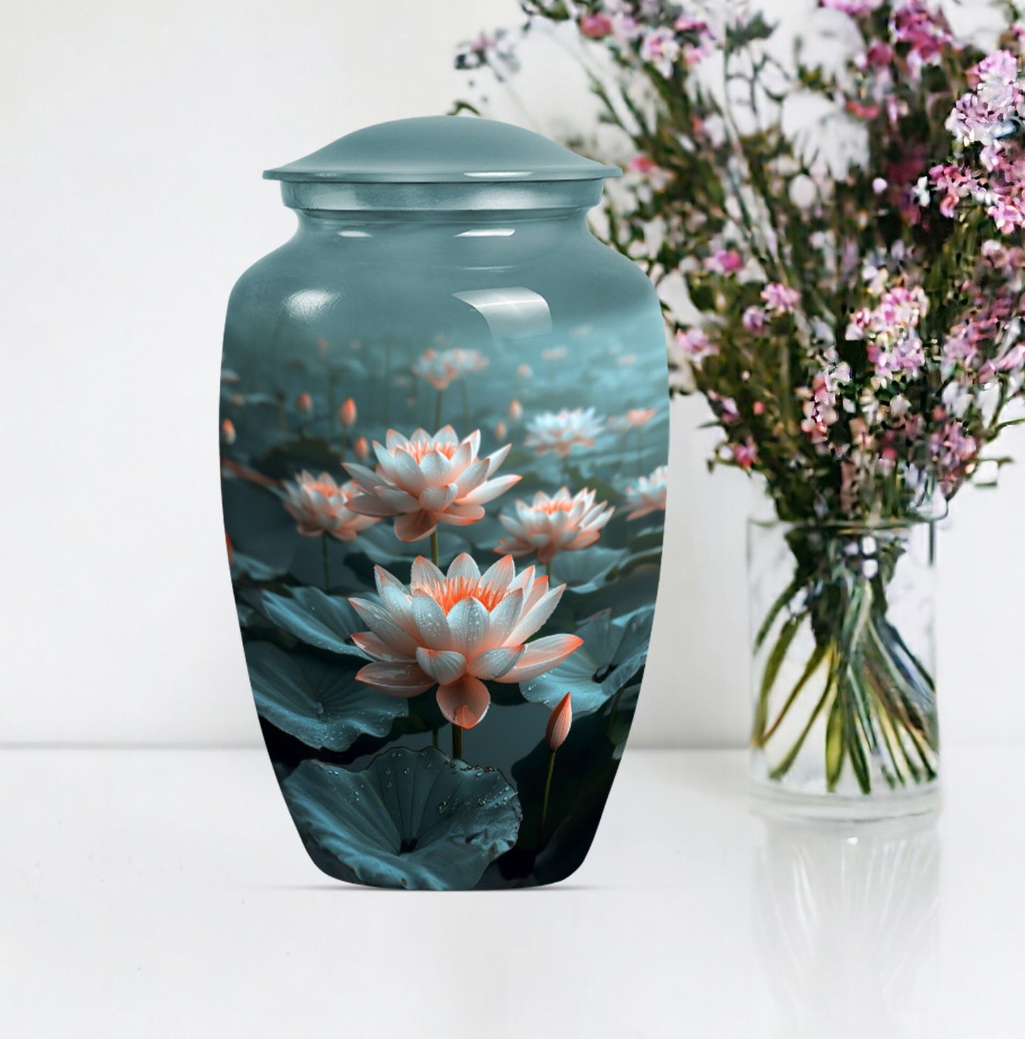 Lotus Urn for mother's cremation ashes.