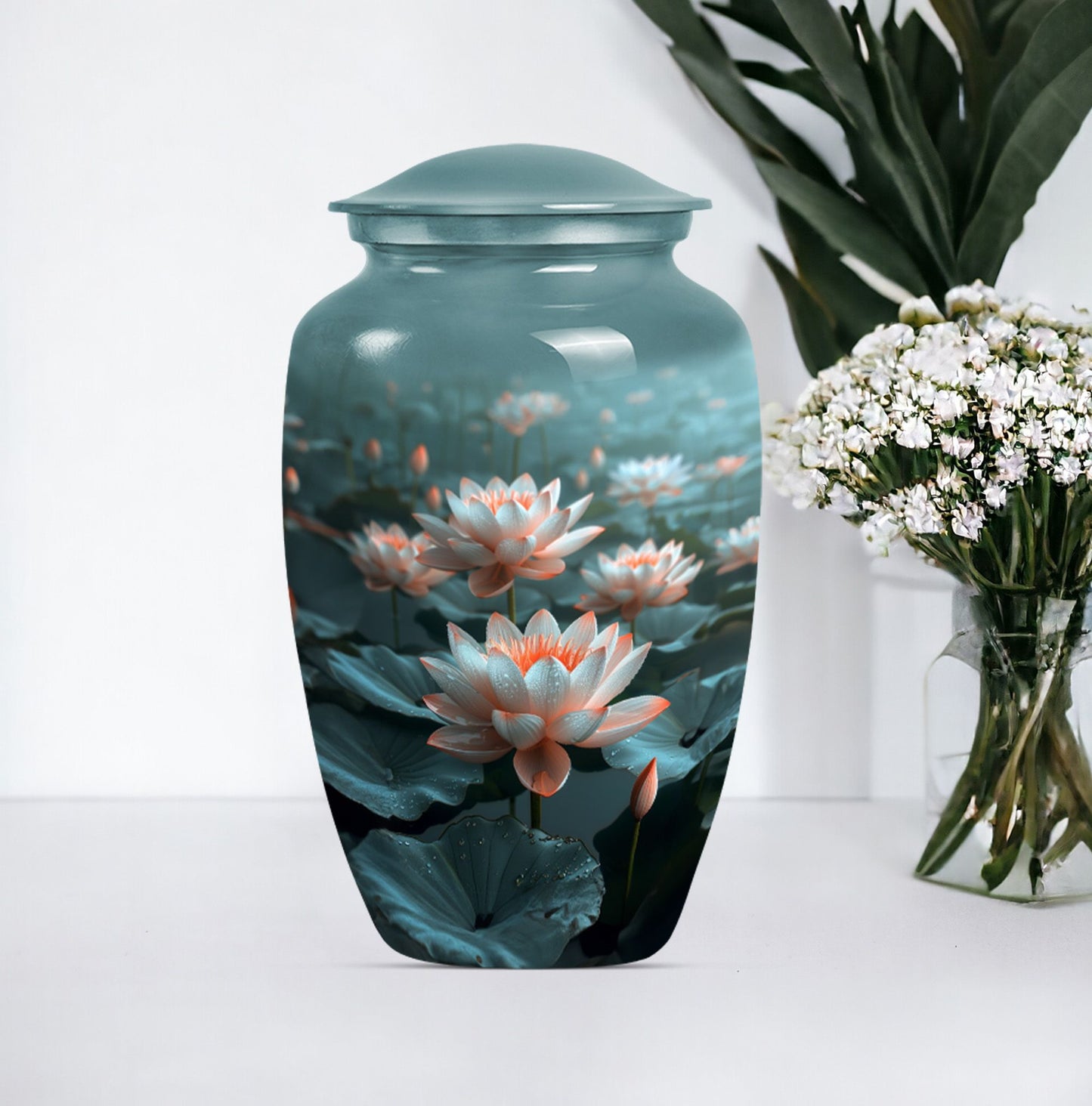 Lotus Urn for mother's cremation ashes.