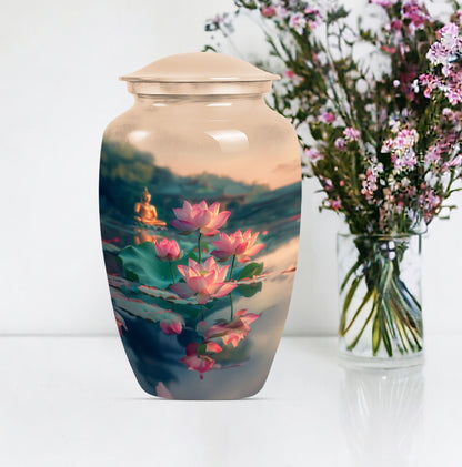 10 inch Classic Lotus Urn made from Aluminium.