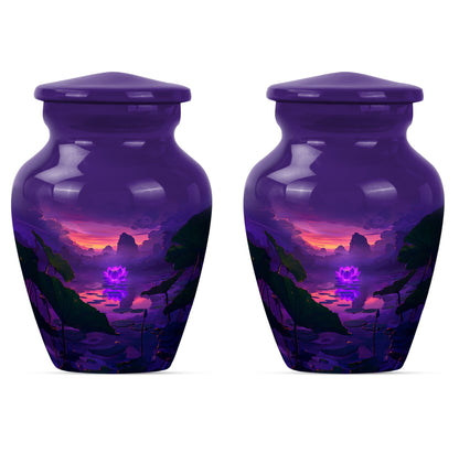 Personalized Flower Cremation Urn for Human Ashes - 10-inch, 200 cu in - Yatskia