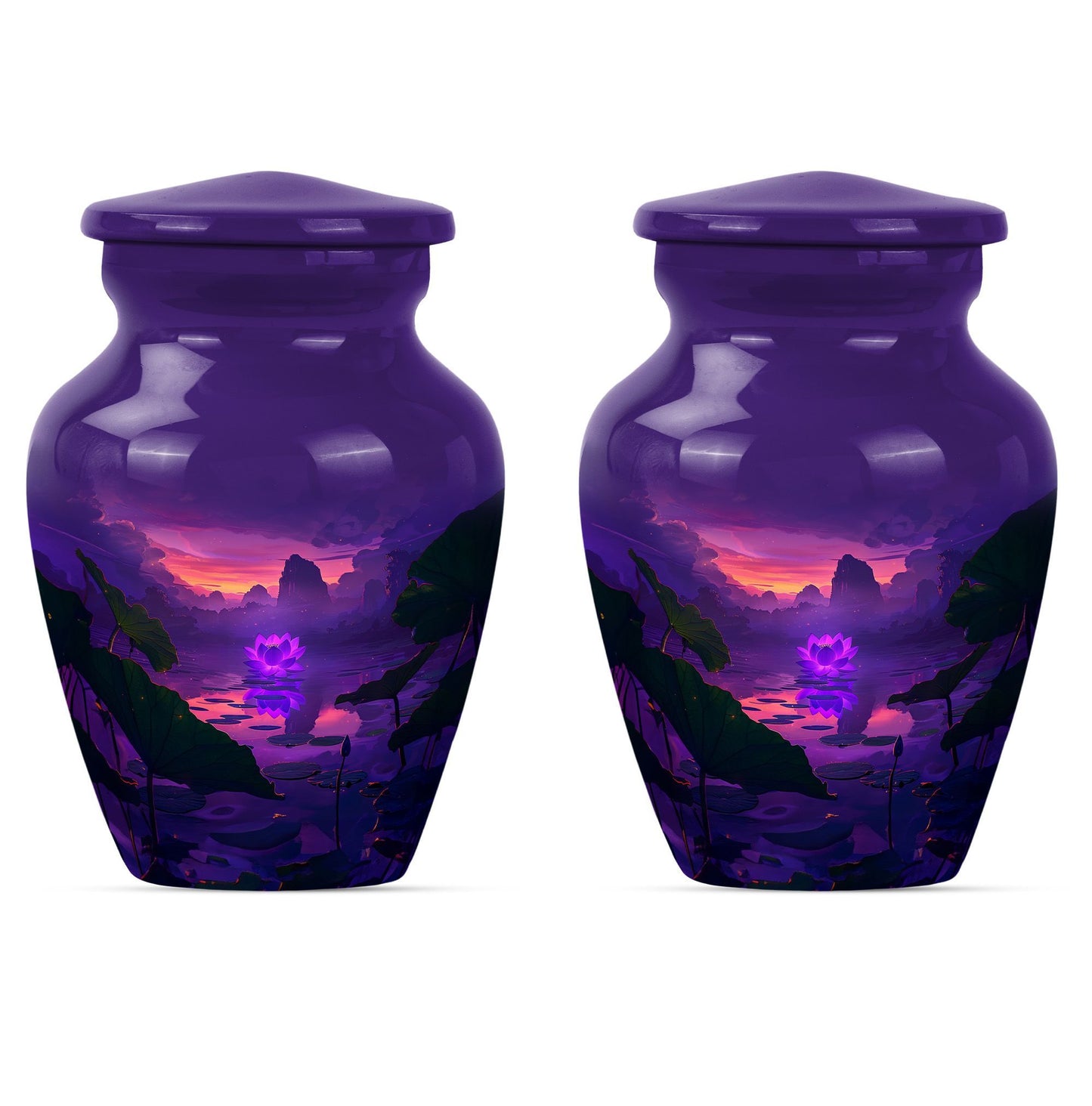 Classic 10 inch Lotus Urn, large memorial urn for human ashes.